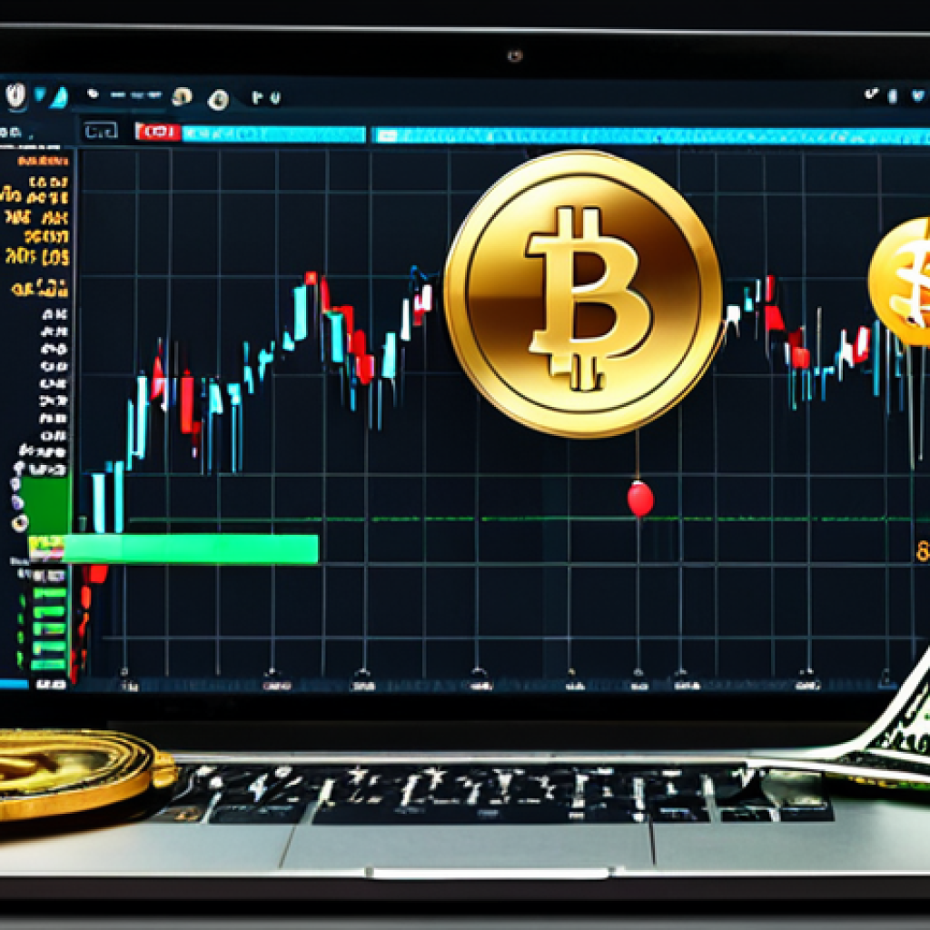 **

A frantic trader staring at a rapidly spiking crypto chart on their laptop. Social media icons (Telegram, Twitter, Facebook) surround the screen, with exaggerated "TO THE MOON!" comments and rocket emojis. In the background, shadowy figures count stacks of cash, implying manipulation. The overall tone should be chaotic and convey a sense of urgency and potential scam. Consider a Polish Złoty (PLN) symbol subtly incorporated in the design.

**